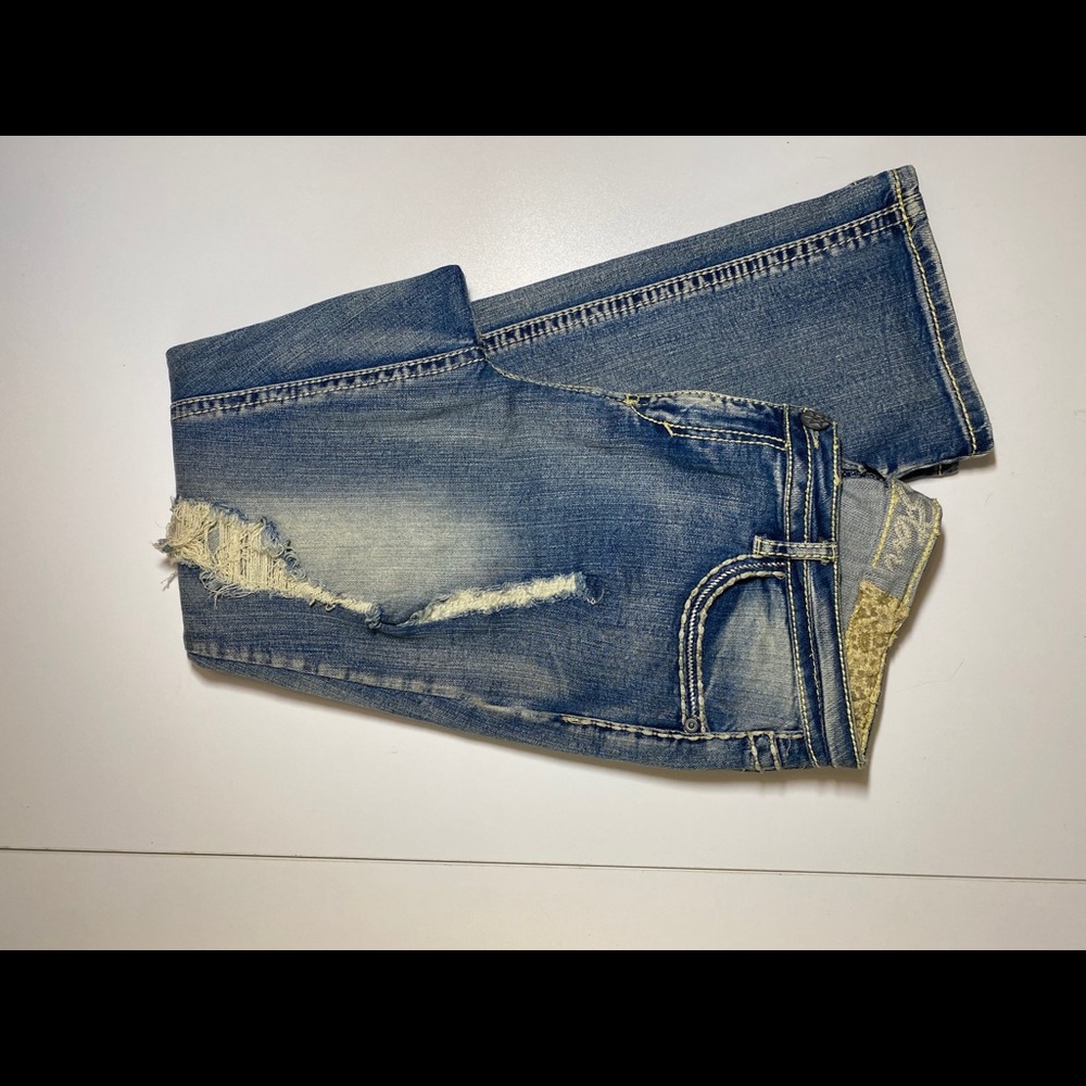 Vanilla Star ripped faded blue jeans womens 16